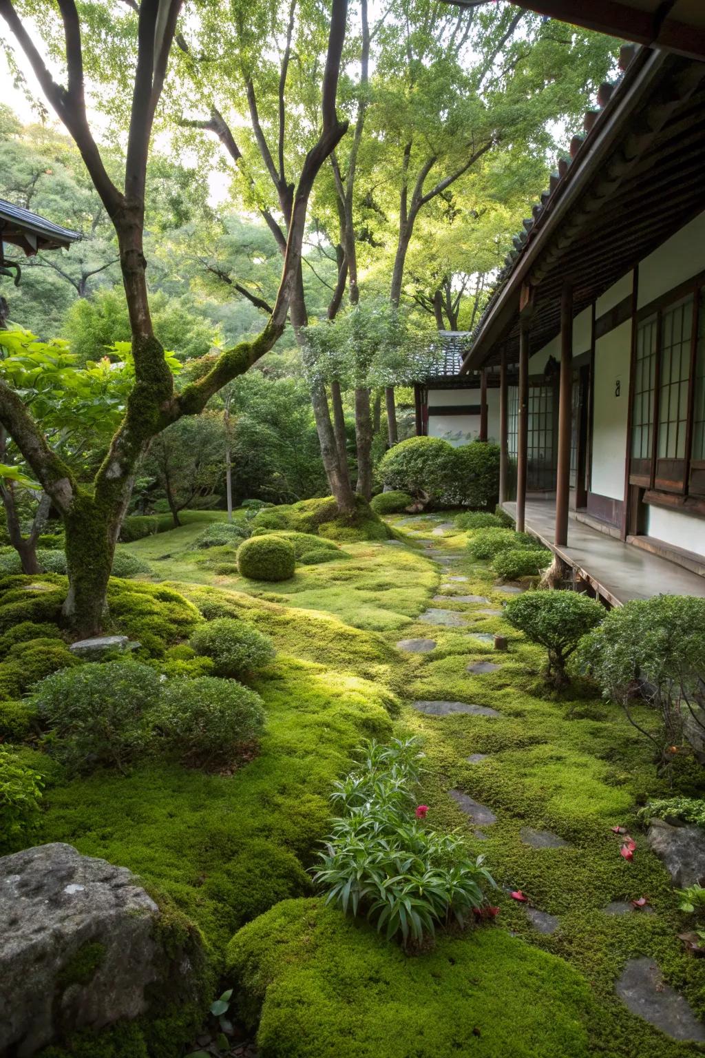 Moss gardens create a magical, low-light landscape.