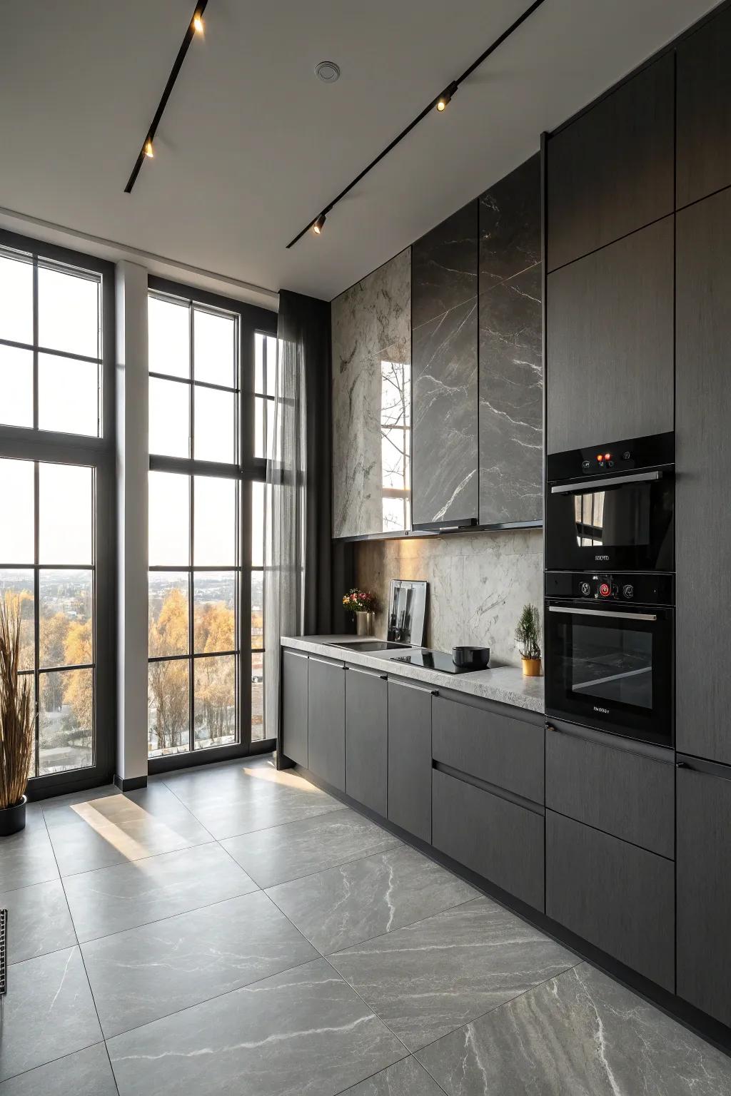 Bright light enhances the kitchen's inviting ambiance.
