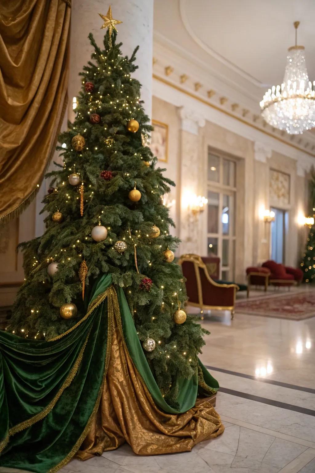 Velvet fabric lending elegance to the tree