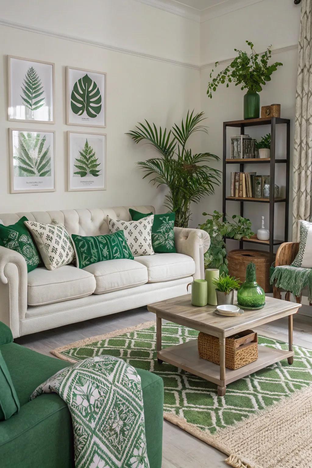 A mix of modern and traditional styles keeps this space lively.