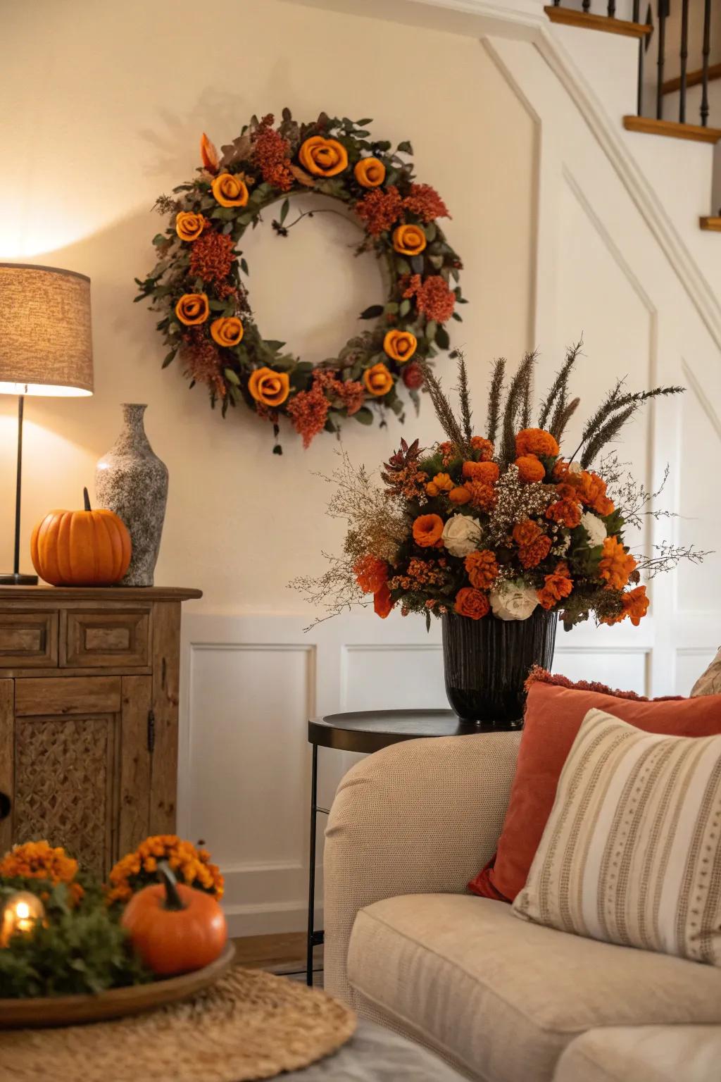 Rings and plants include a touch of natural elegance.