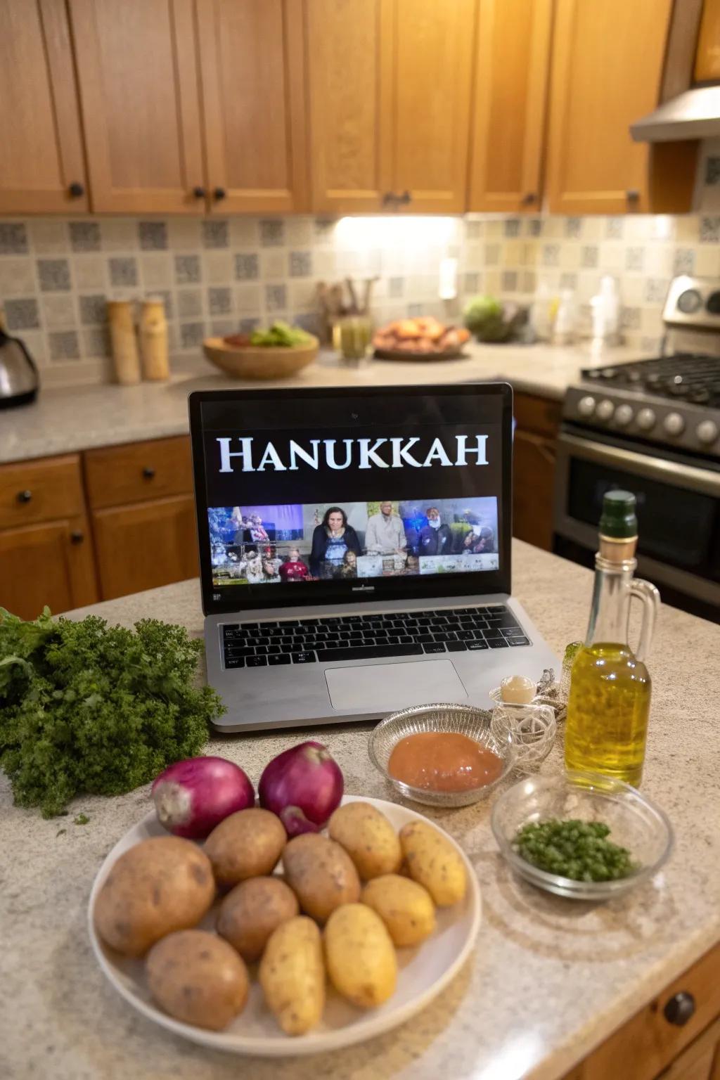 Join a virtual cooking class to learn Hanukkah recipes.