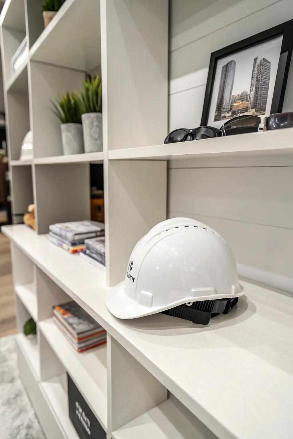 A hard hat radiating modern minimalist style.