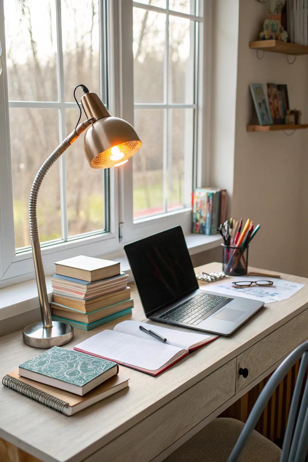 A bright space improves focus and mood.