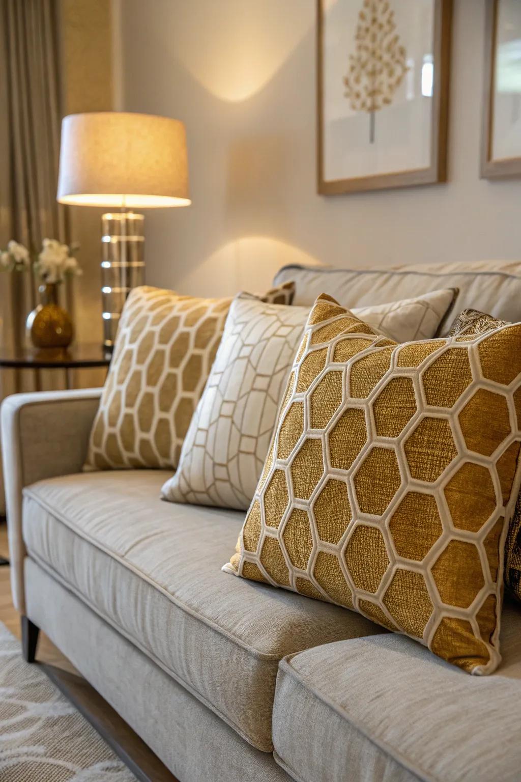 Refresh your area with honeycomb decor pillows.