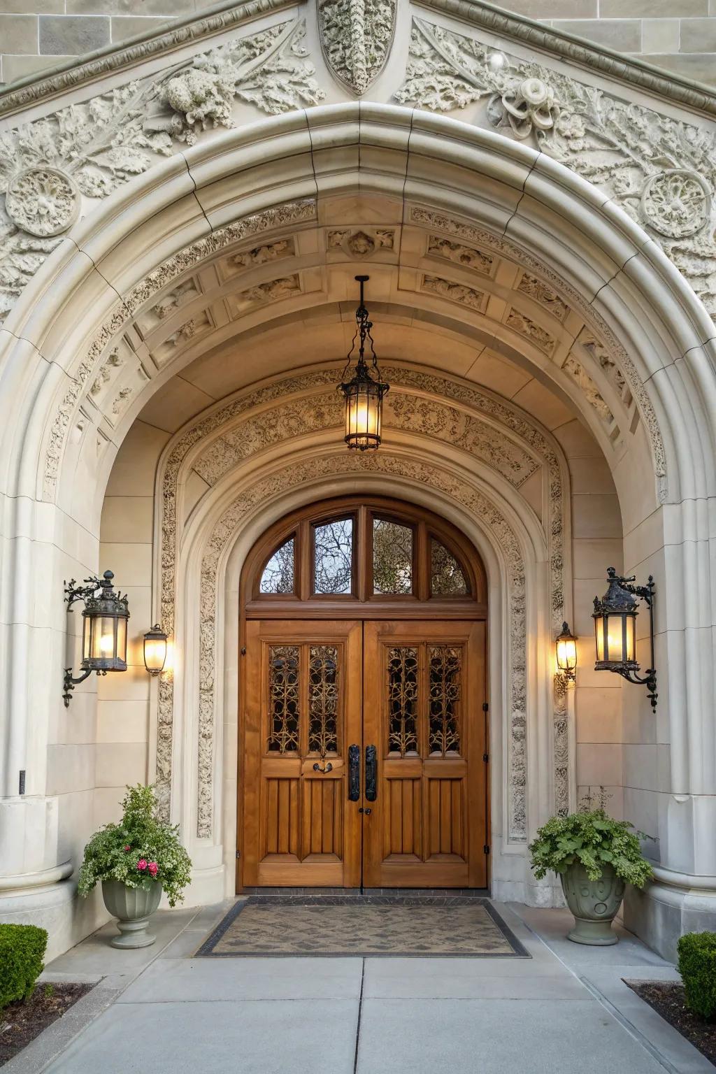 Arches contributing an element of sophistication and charm to your entrance.