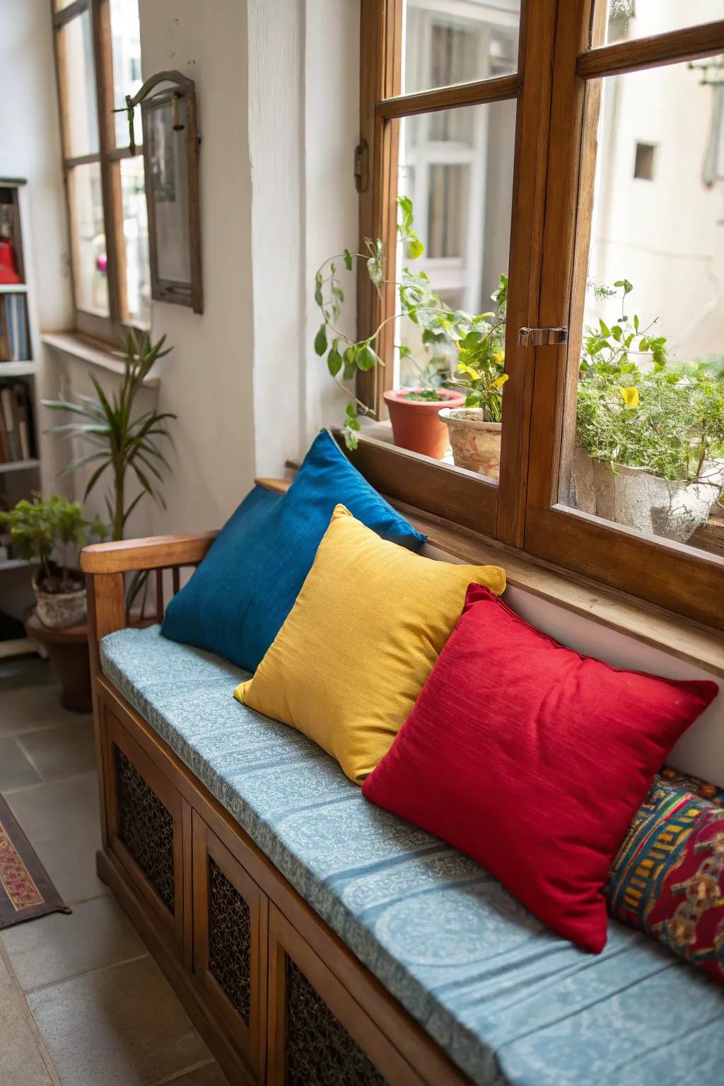Corner seats design welcoming spots for relaxing.