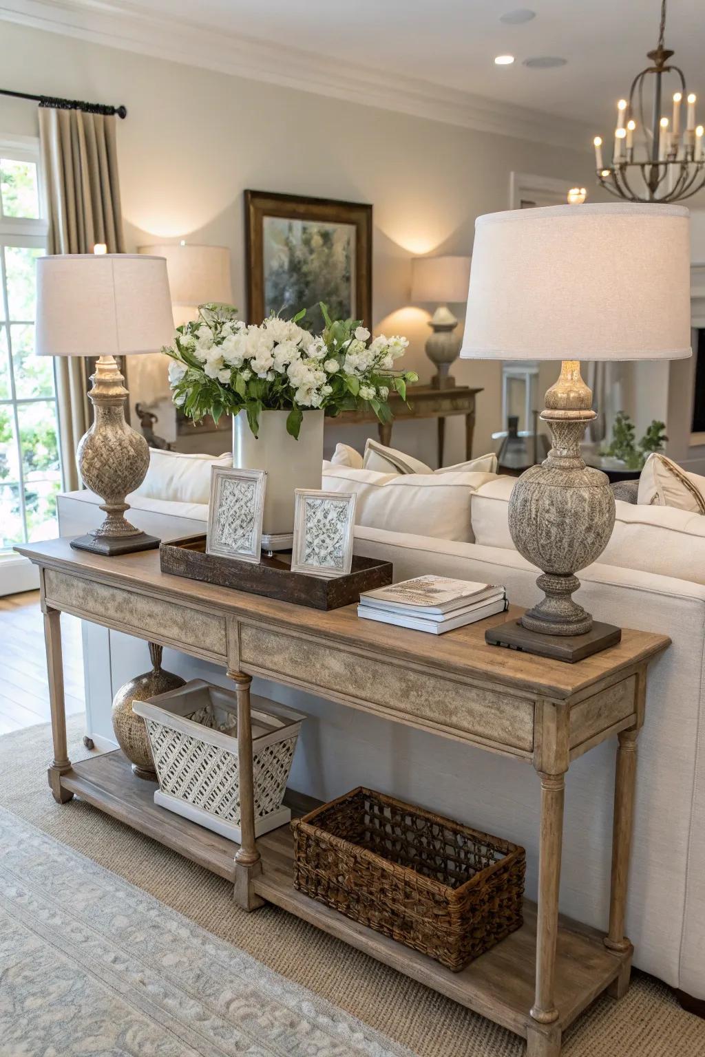 Symmetry brings a sense of harmony to decor.