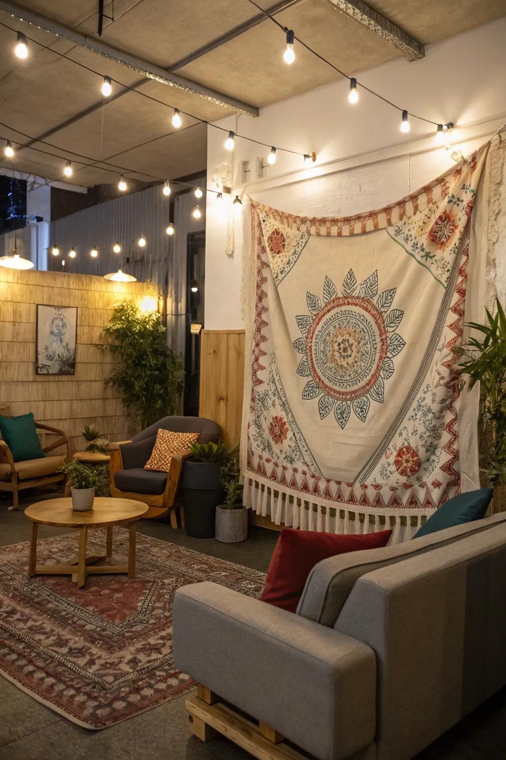 Clips provide a laid-back avenue to exhibit textiles.