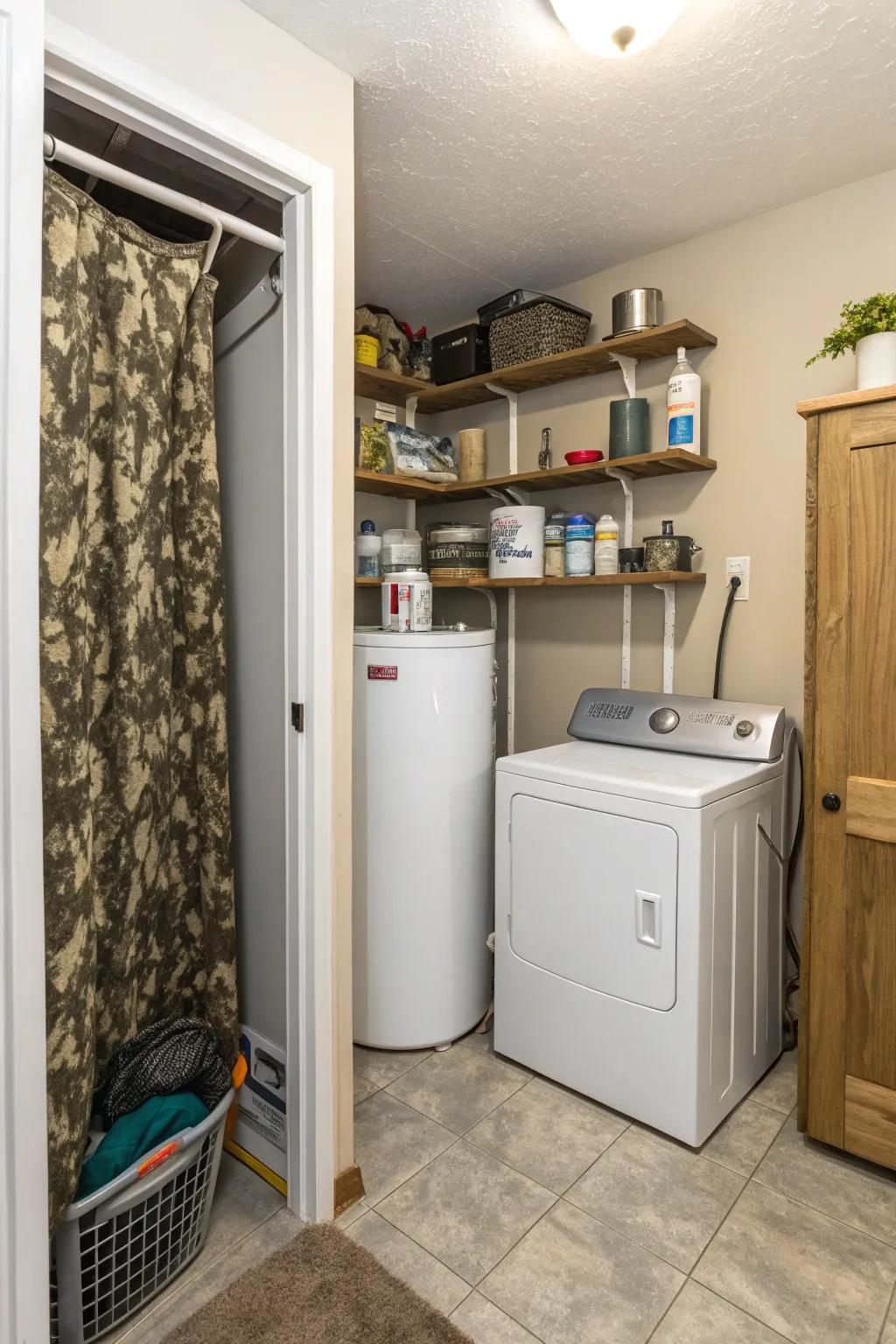 Utility closets offer a neat and organized solution.