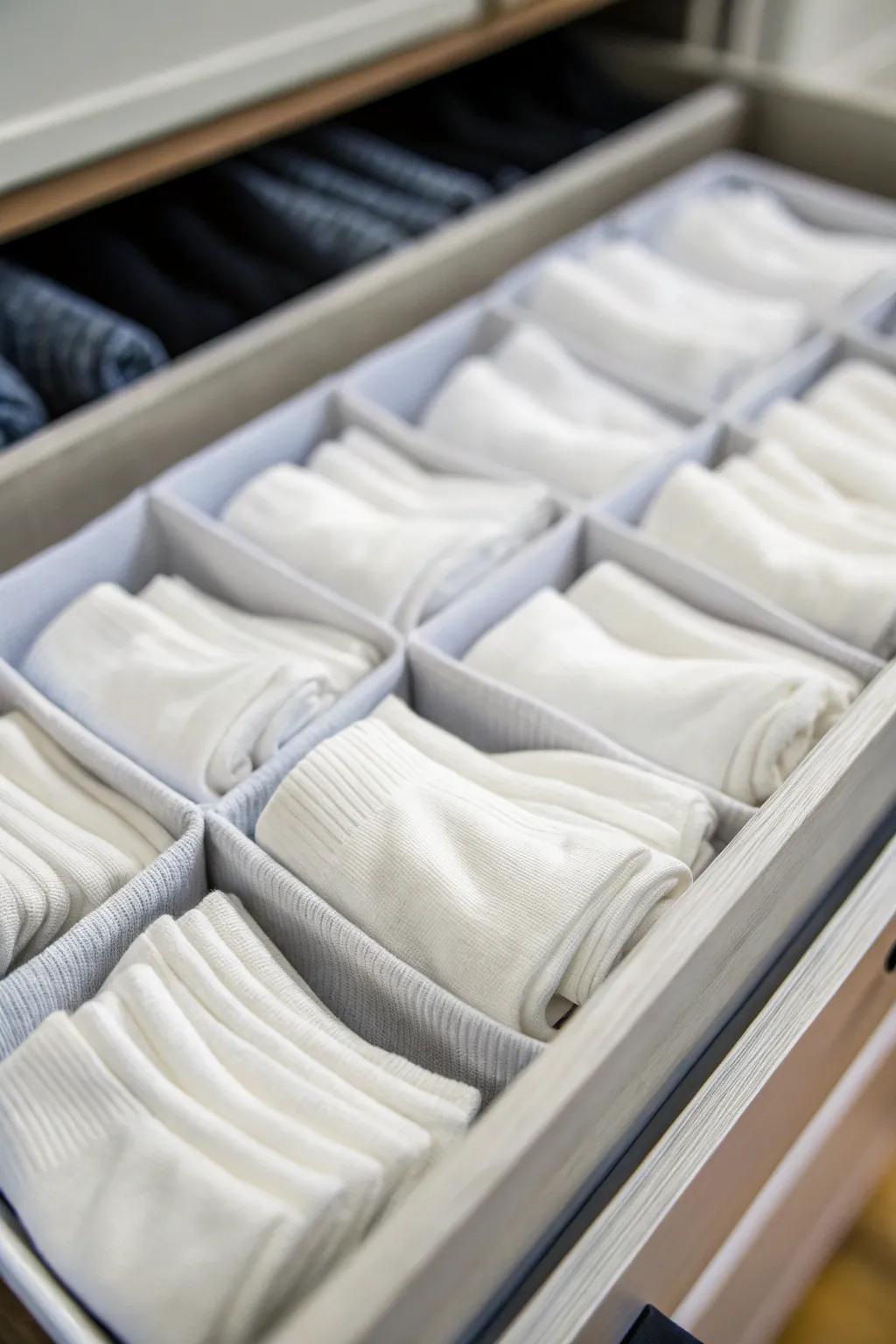 Simplify your sock drawer with a uniform strategy.