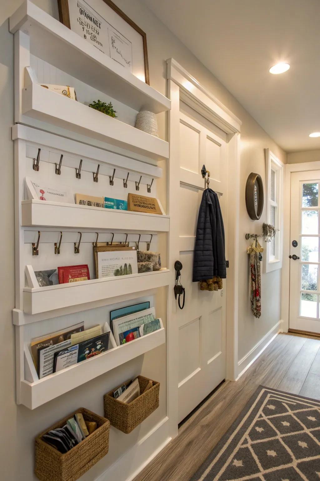 Keep your entryway neat and stylish with recessed shelves.