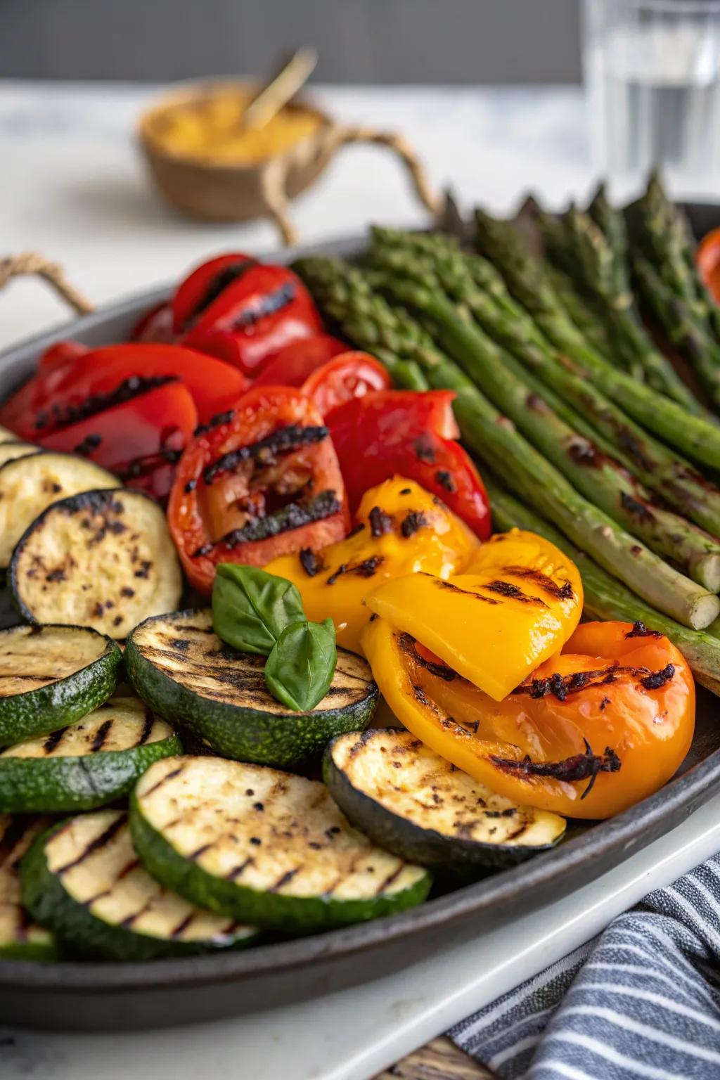 Grilled garden bounties are a fresh and tasty addition to indoor BBQs.