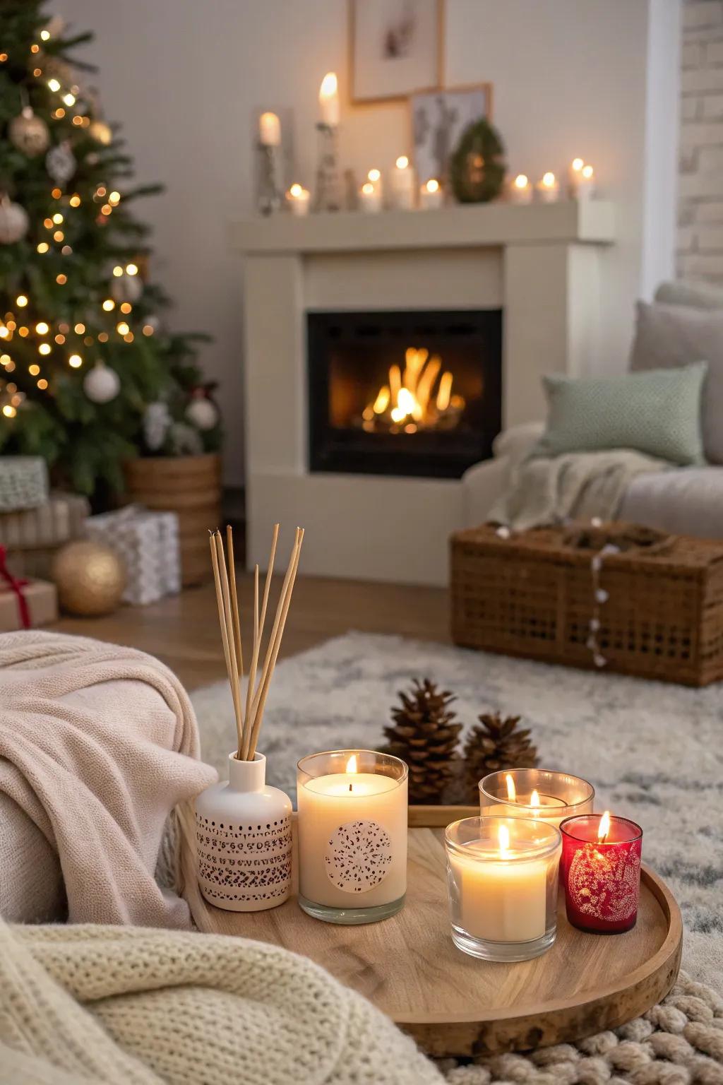 A room filled with the inviting scents of the holiday season.