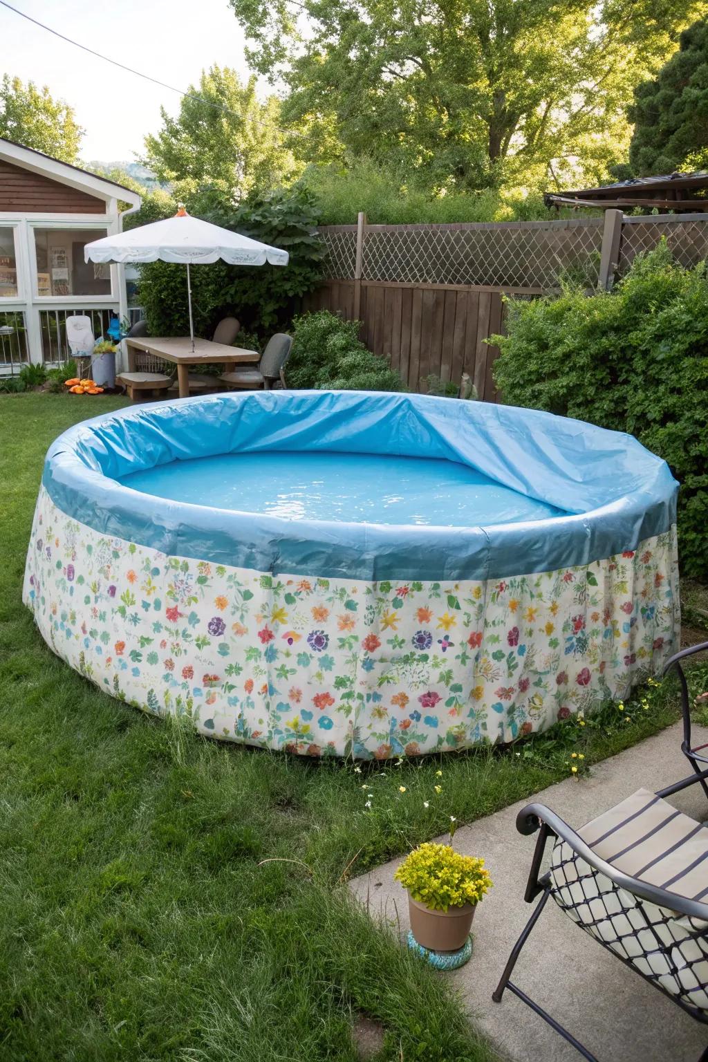 A creative pool cover for a tidy and fashionable look.