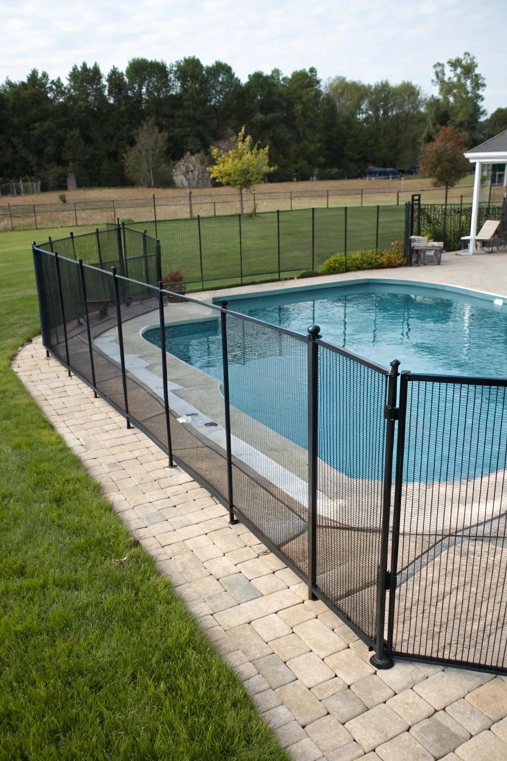Safety-compliant surrounds ensure peace of mind around the pool.