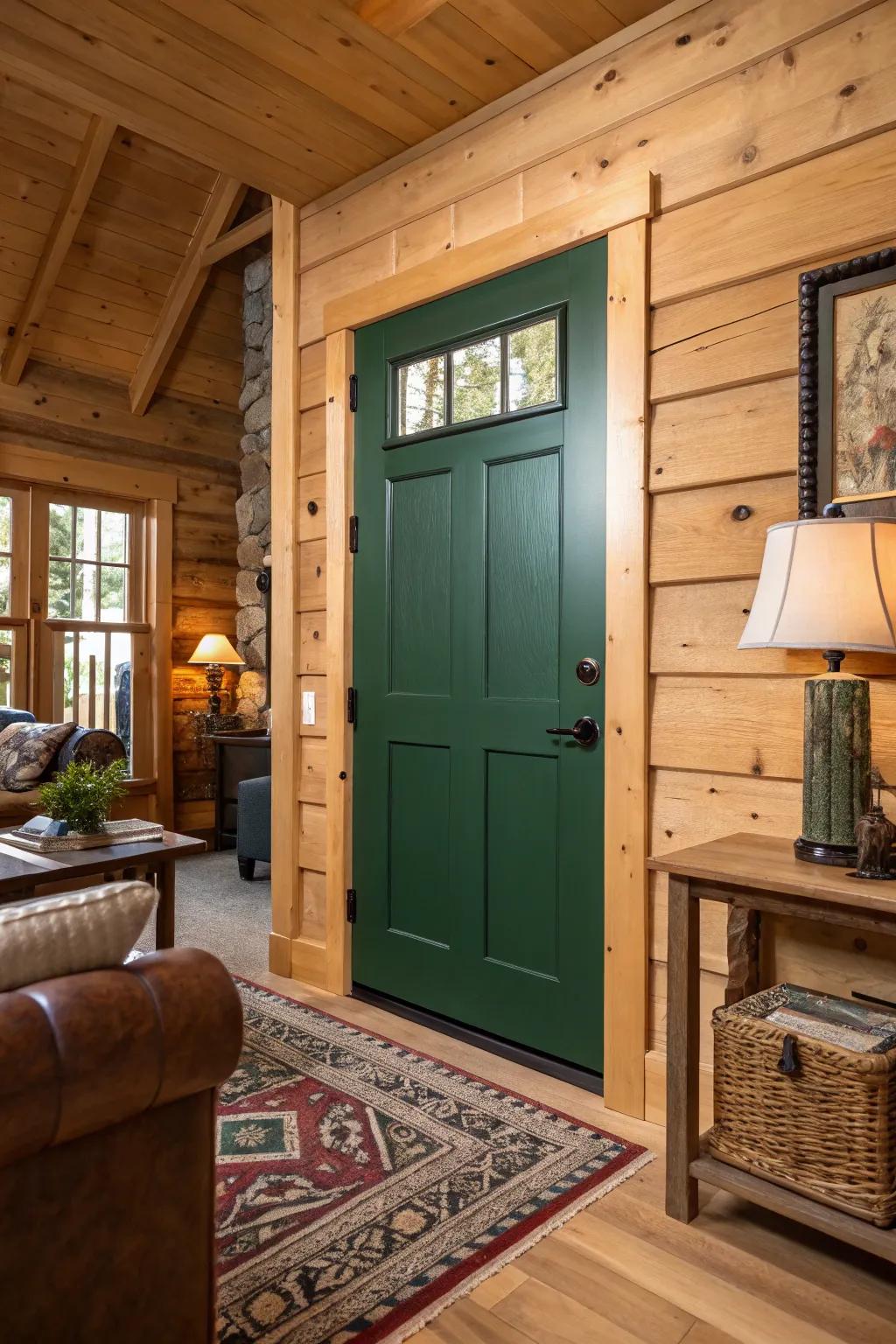 Woods green doors linking you with the natural world.