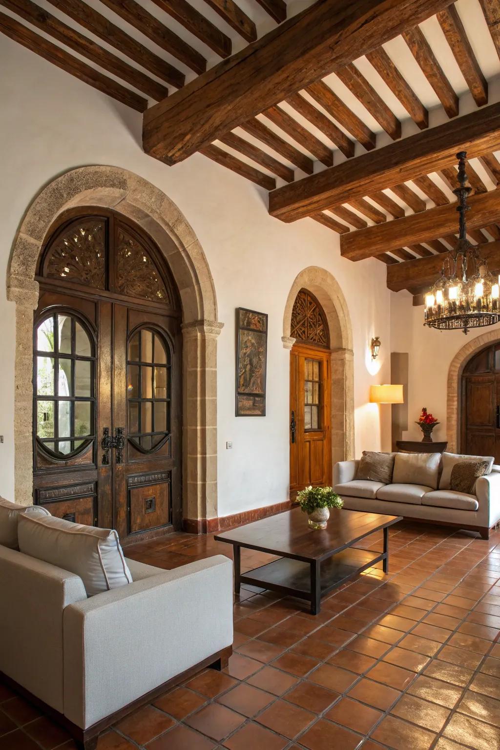 A harmonious mix of Spanish Colonial and modern design elements.
