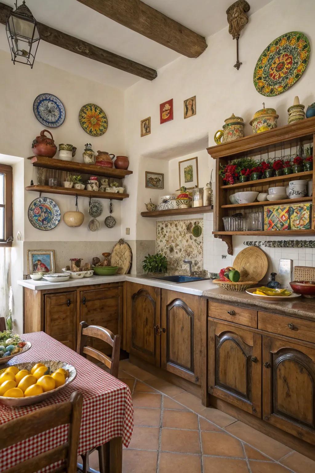 Personal collections add warmth and style.