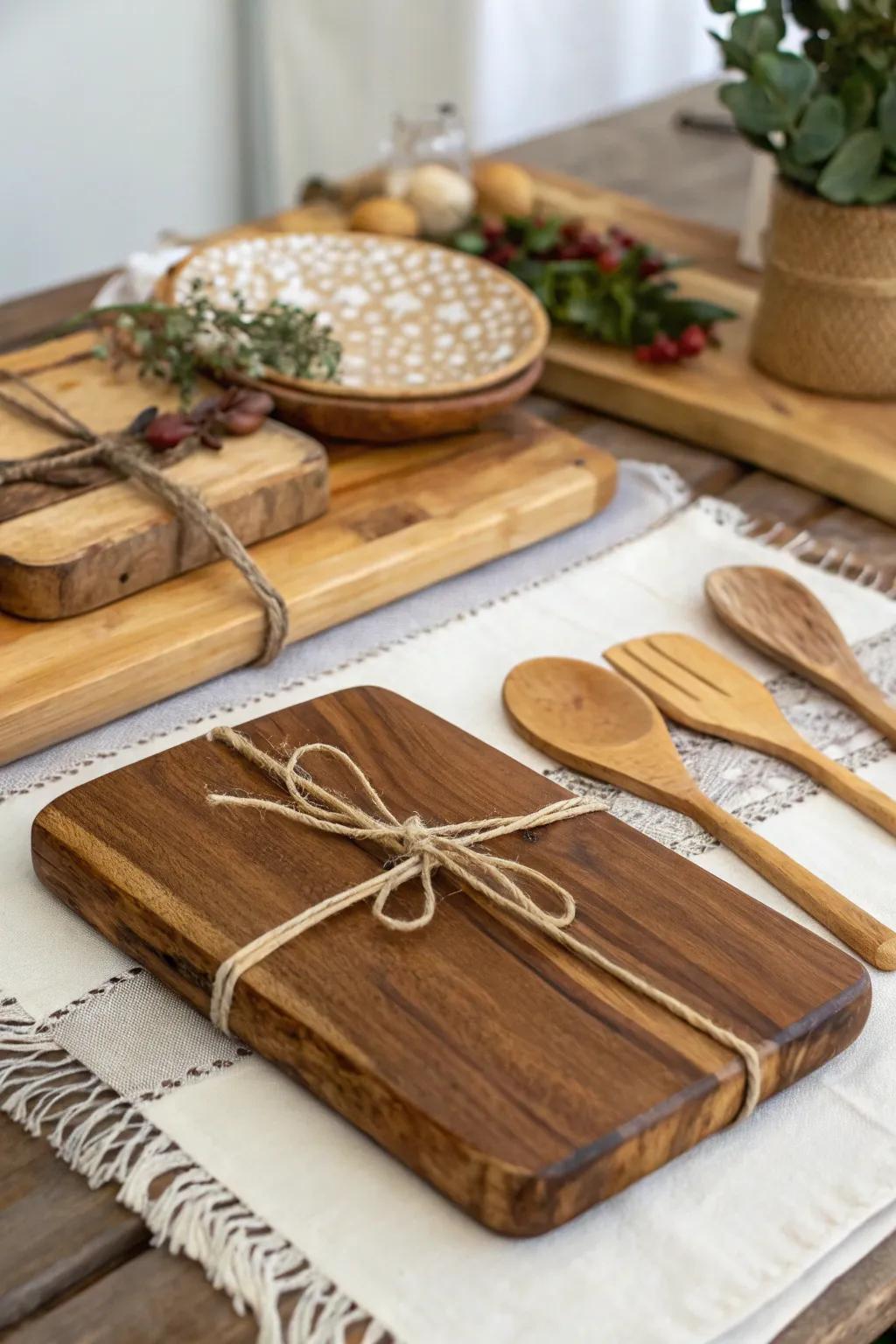 Wooden accents add warmth and depth.