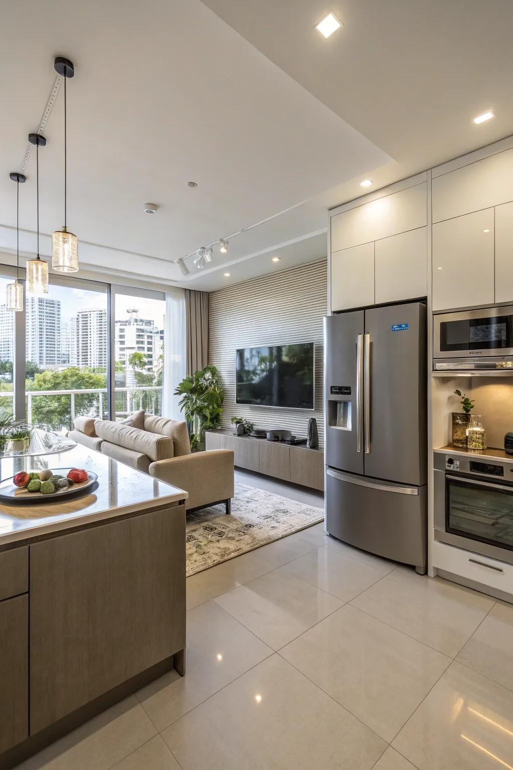Technology fits perfectly within this smart home design.