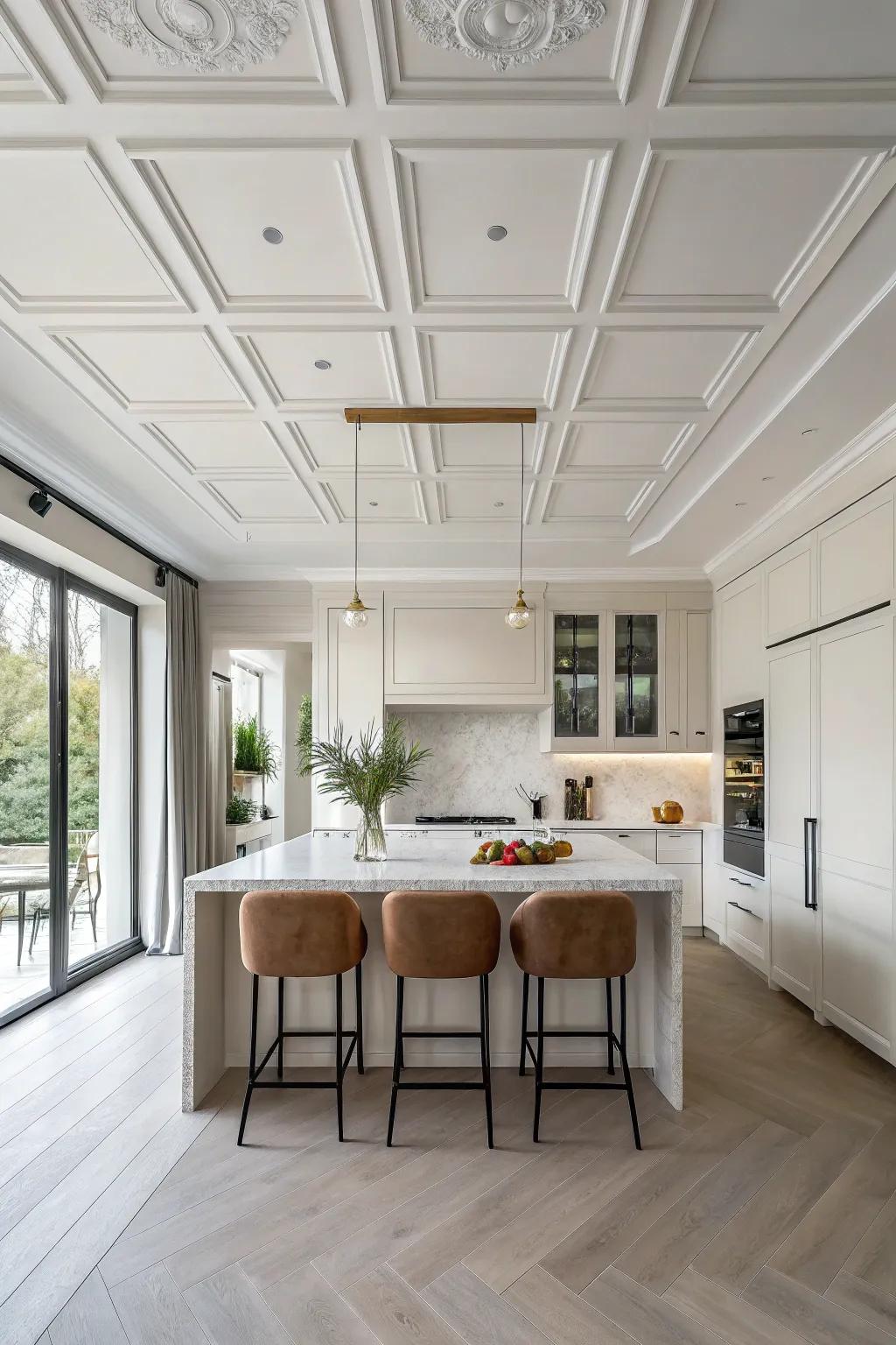 Achieve a sleek look using a minimalist ceiling layout.