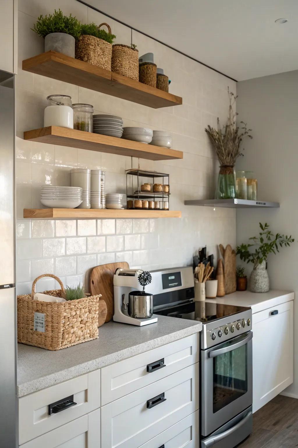 Shelves stacked high for added character.