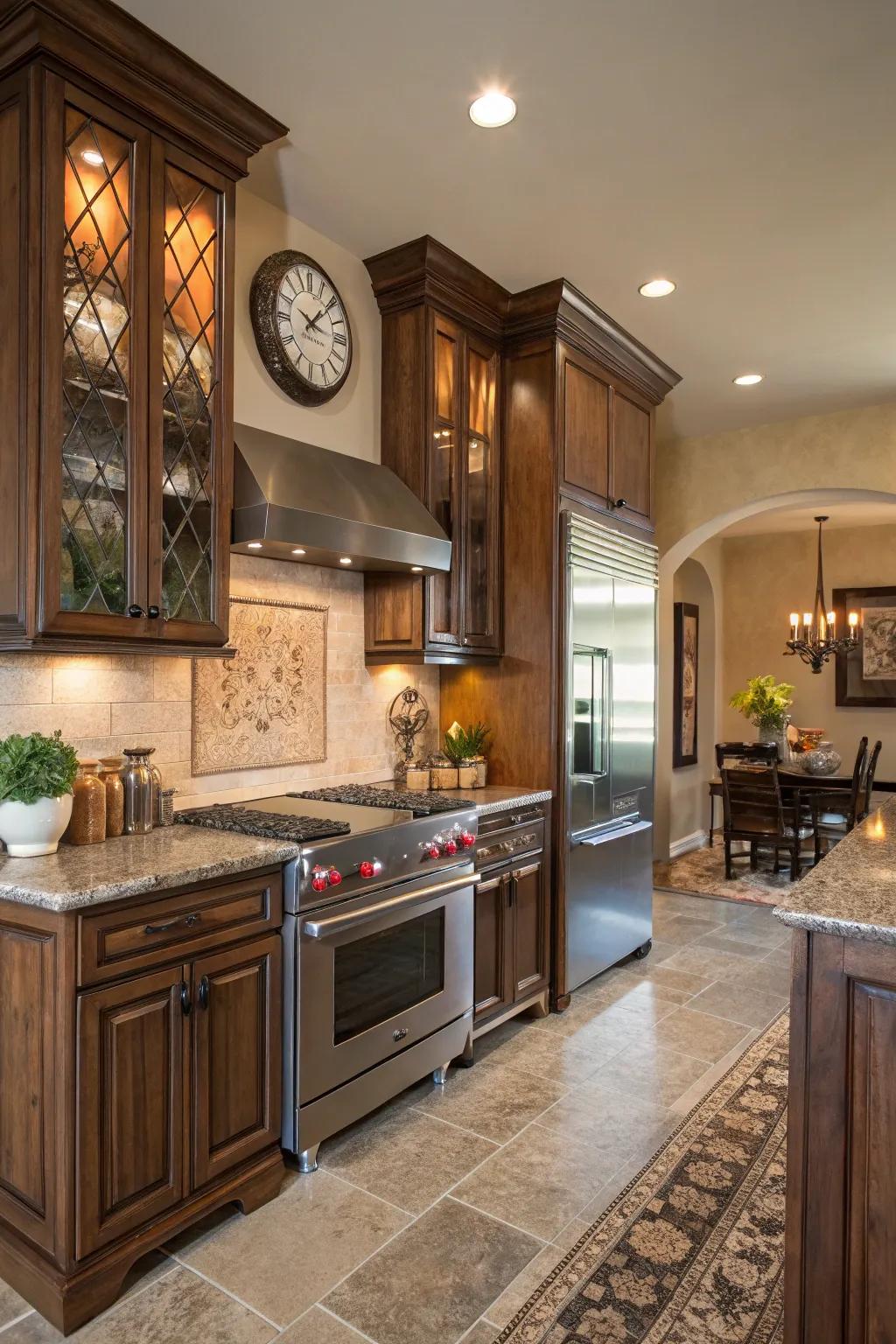 A kitchen showcasing a seamless meeting of past and present.