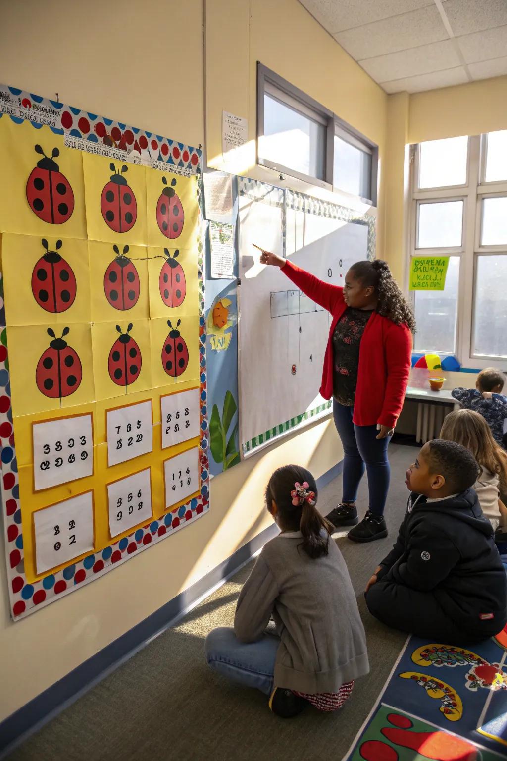 An engaging beetle math board that makes learning fun.