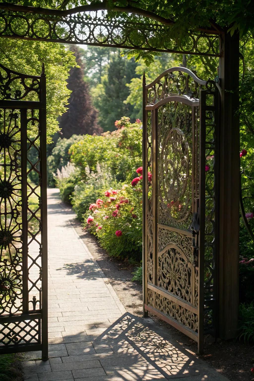 Revolutionize your threshold using an ornamental metallic screen entrance.
