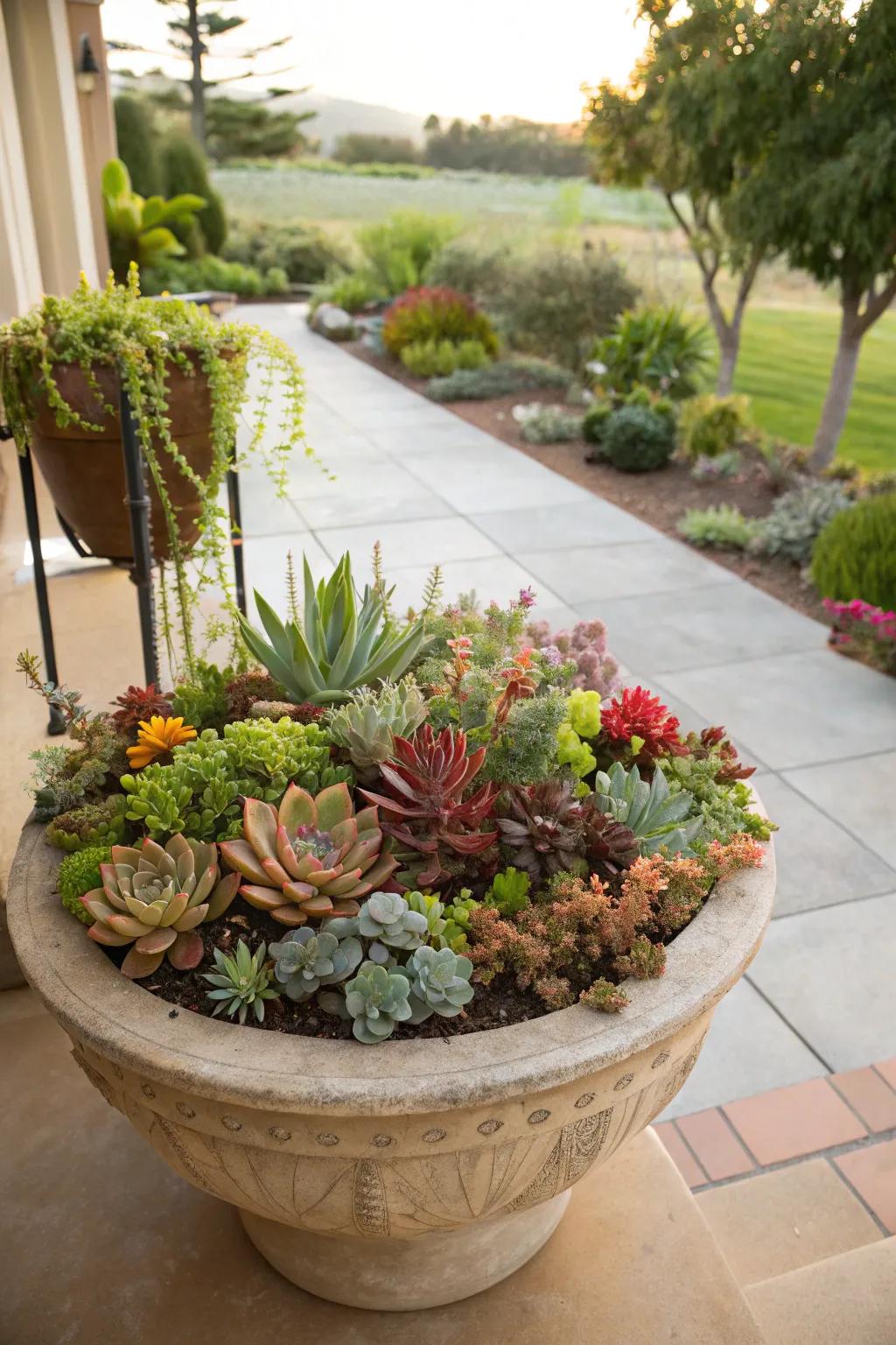 Establish a fleshy plant oasis in your gardening area.