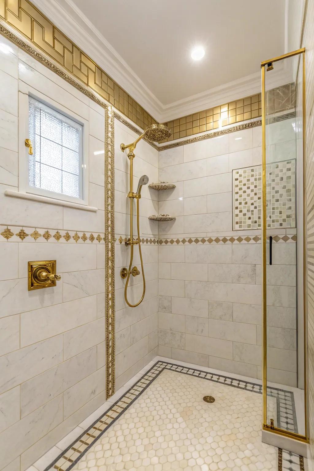 Soft colors make for a bright, welcoming shower space.