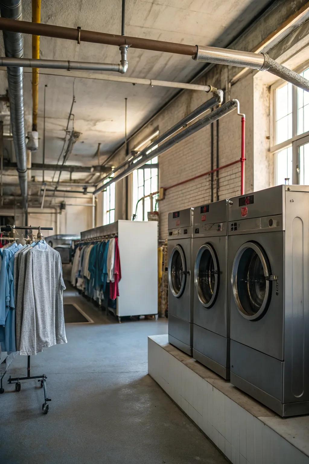 Bring in an urban flair with industrial metallic drying rods.