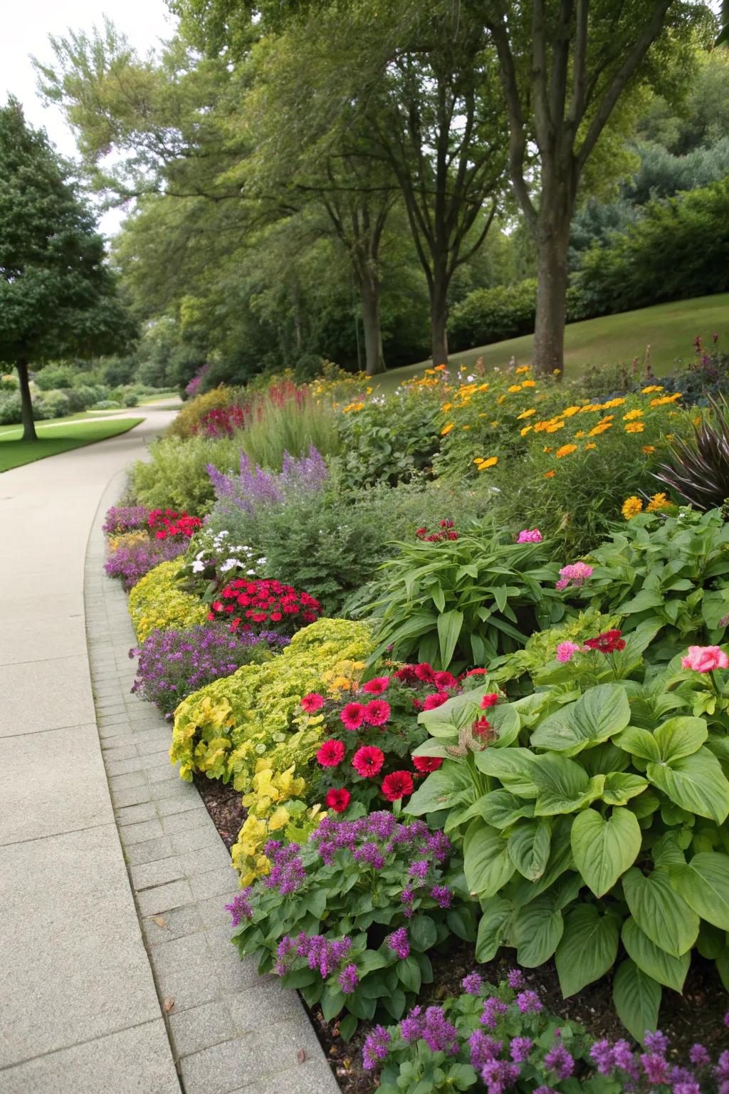 Ground covers creating a lush, weed-free foundation.