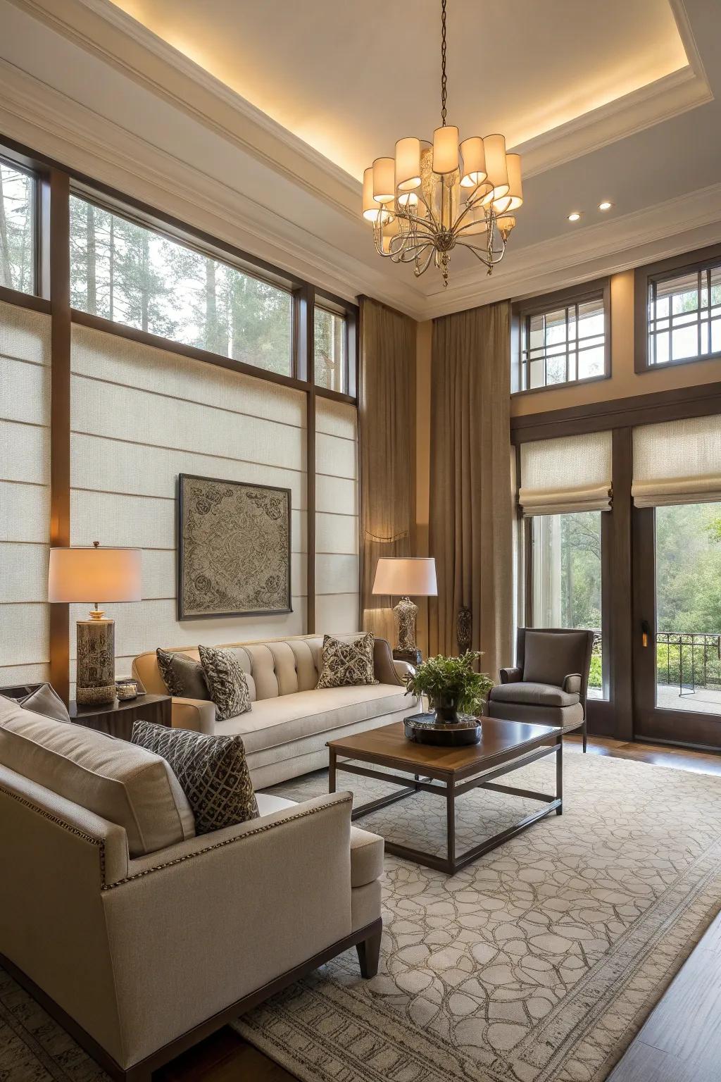 Toned glass providing seclusion and style in an urban lounge.