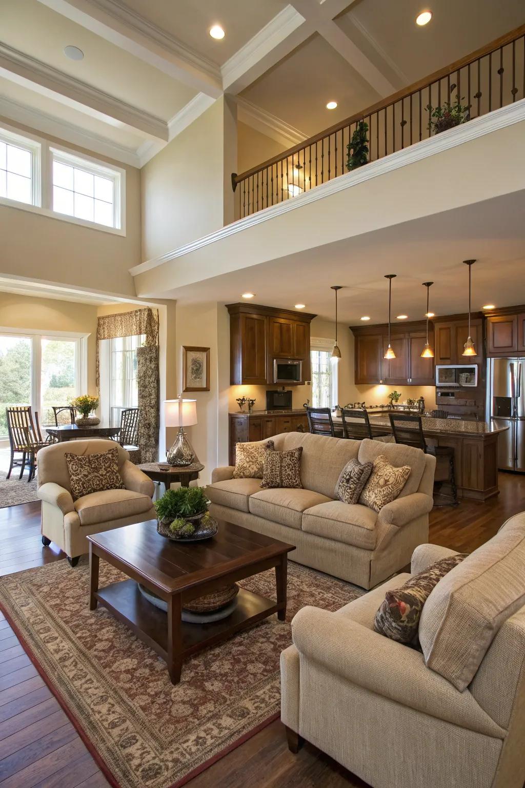 Strategic seating layouts encourage social interaction.