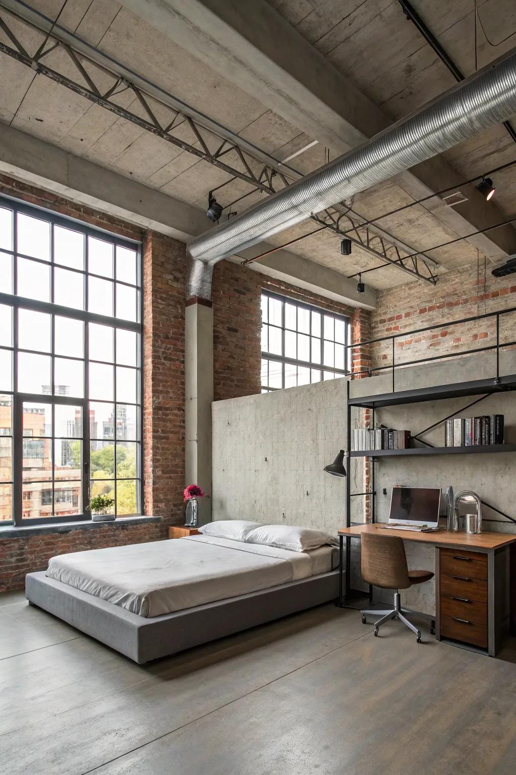 Attain a fashionable aesthetic through industrial components.