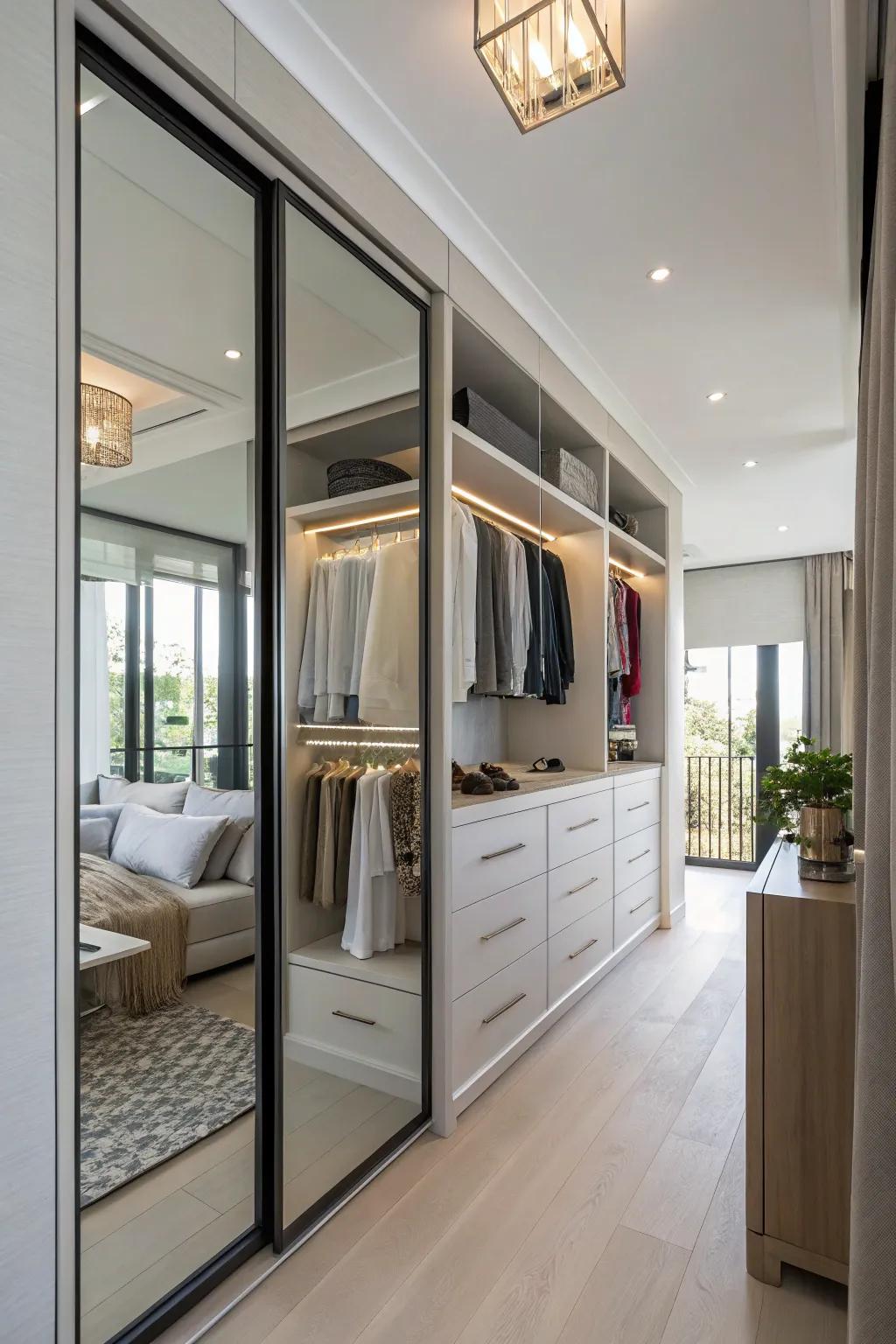 Mirrors are both helpful and stylish.