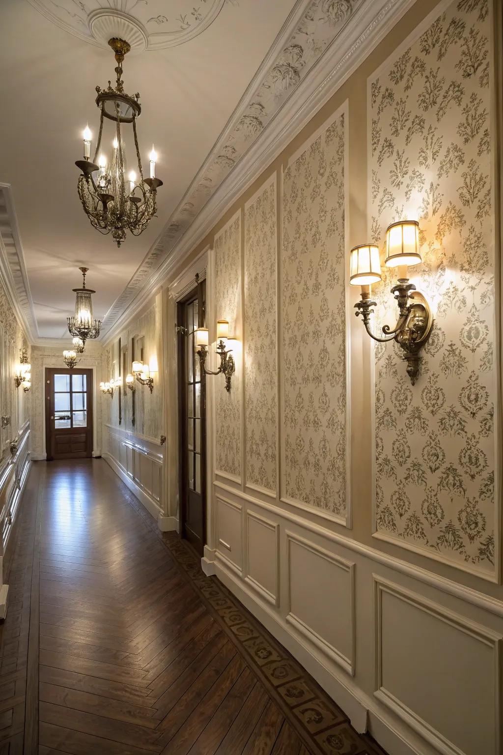 Wall lighting provides ambient lighting and sophistication.