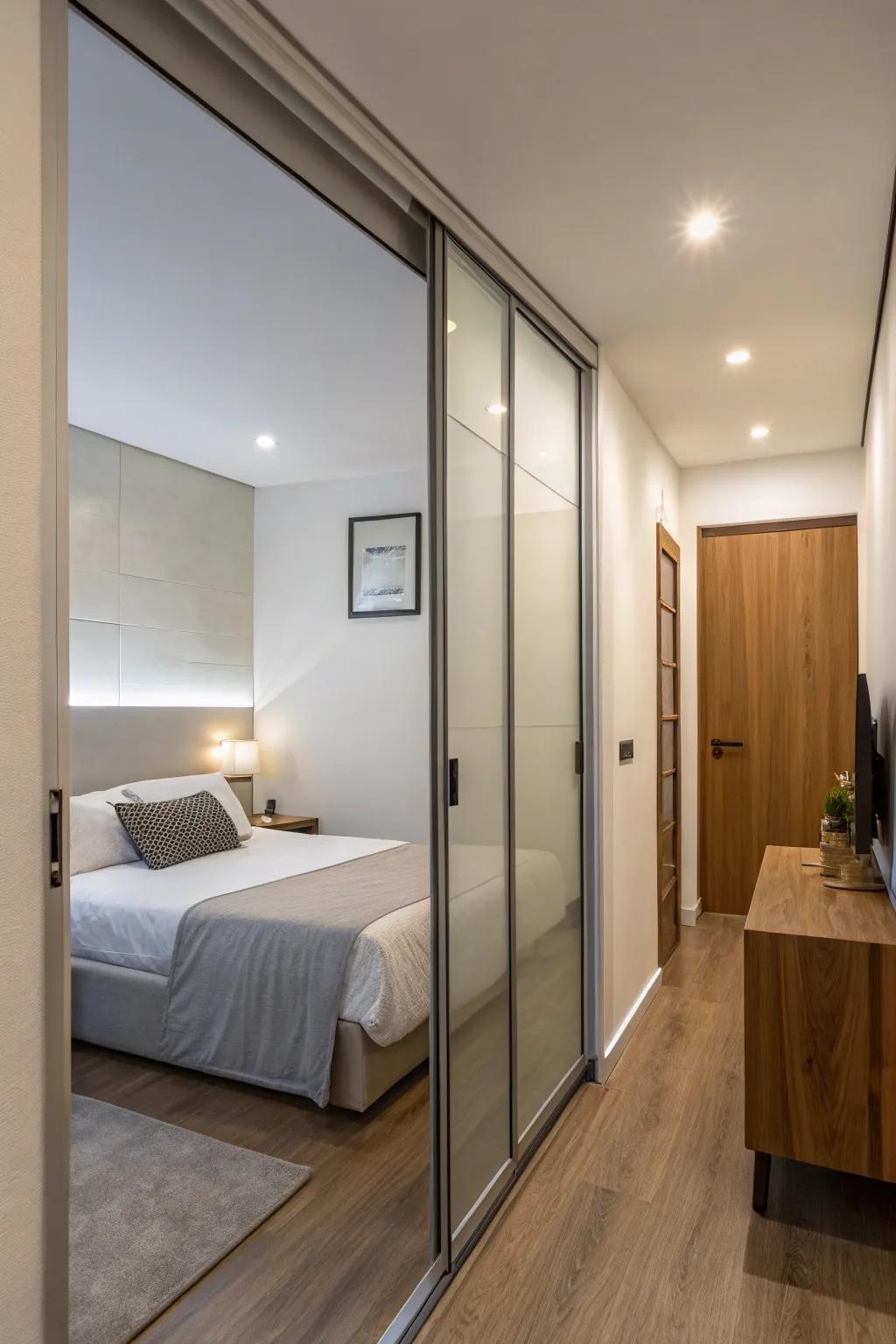 Sliding doors maximize usable area.