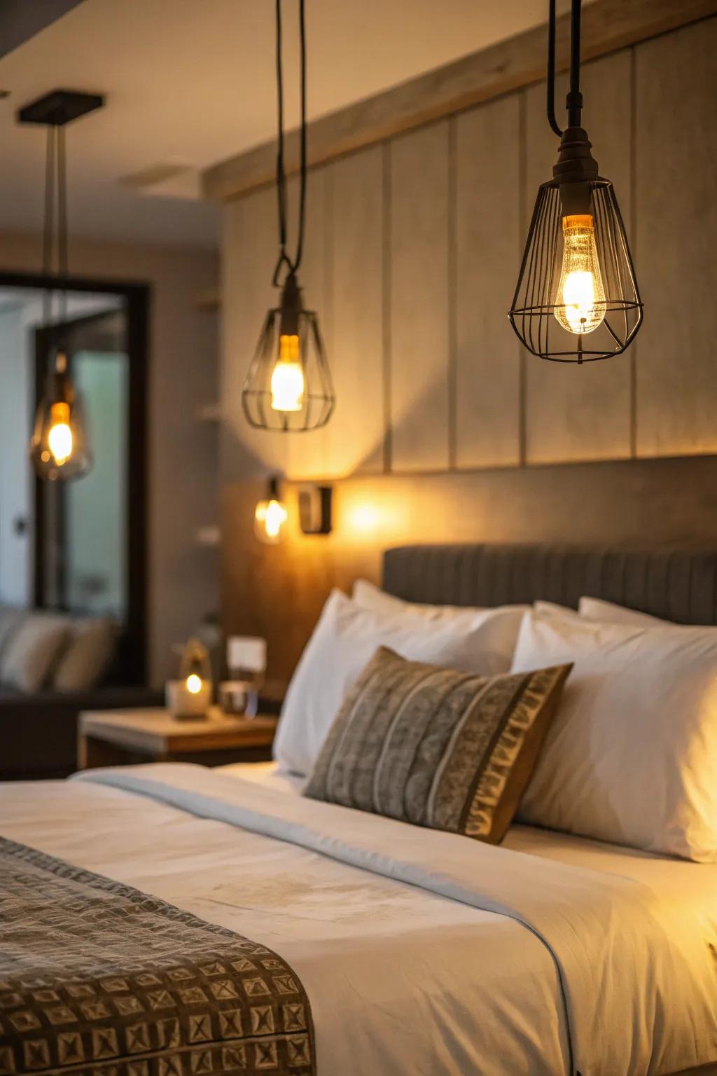 A cozy atmosphere created by ambient lighting.