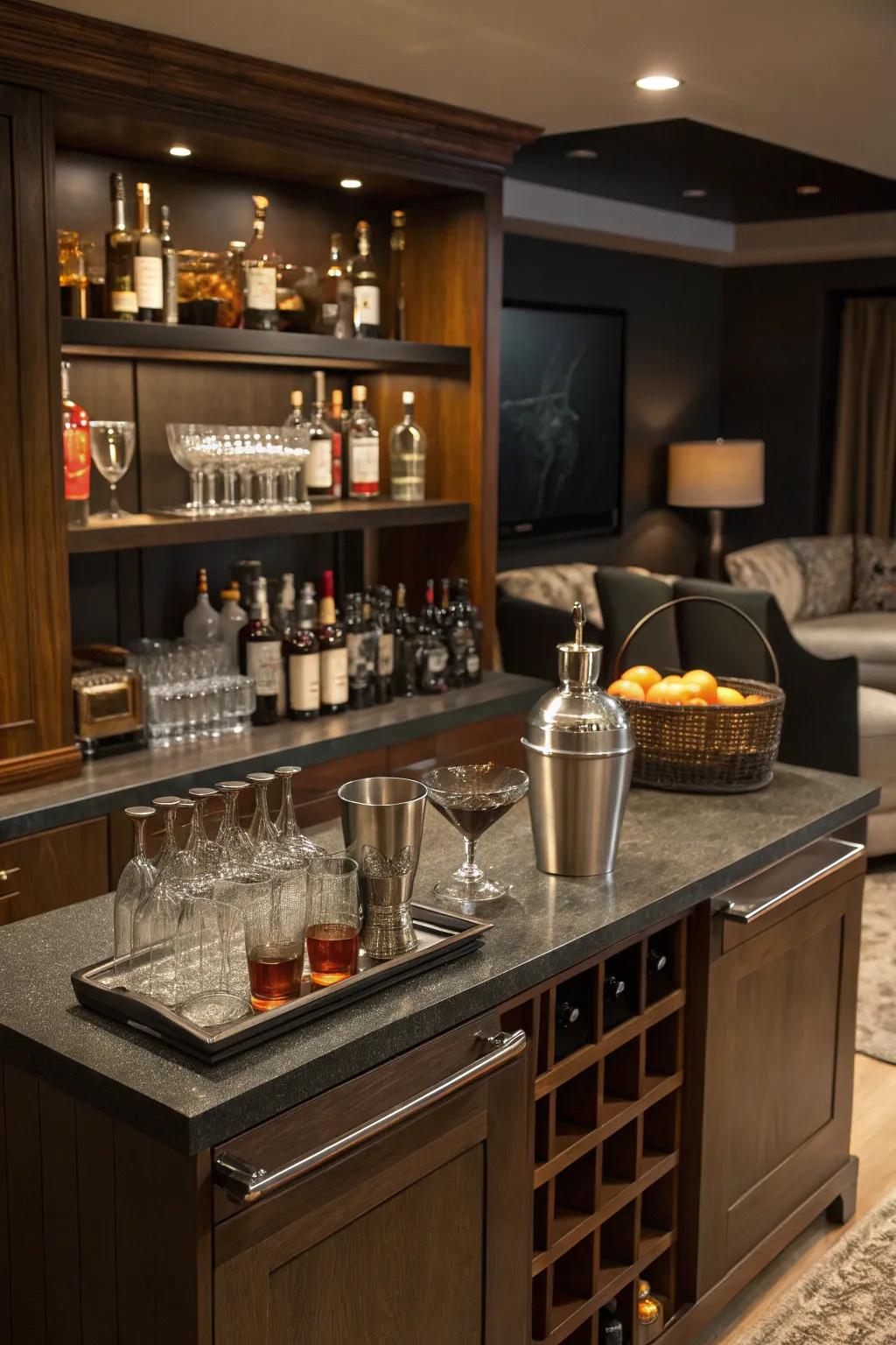 Become the ultimate bartender with a mixology station.