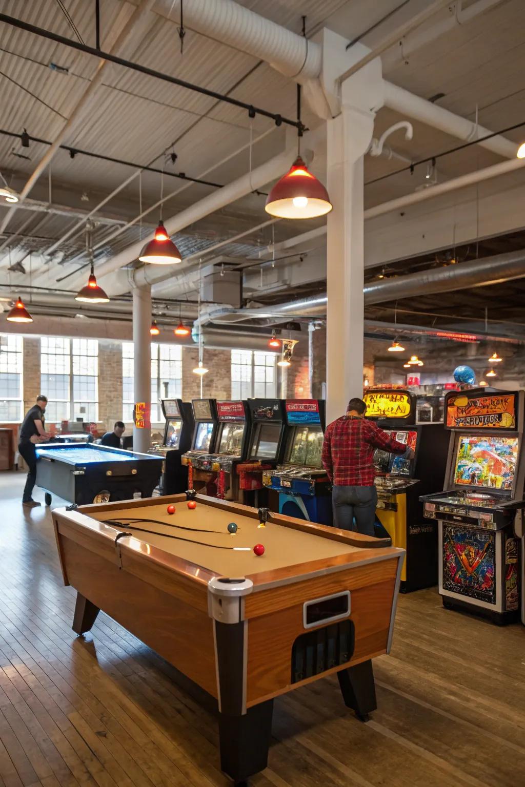 A gaming zone spectacle abundant with entertainment and nostalgia for all attendees.
