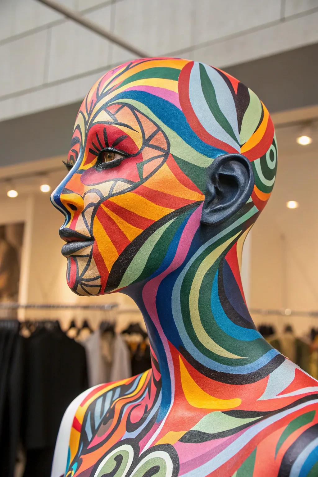 Abstract art gives spaces a lively flair.