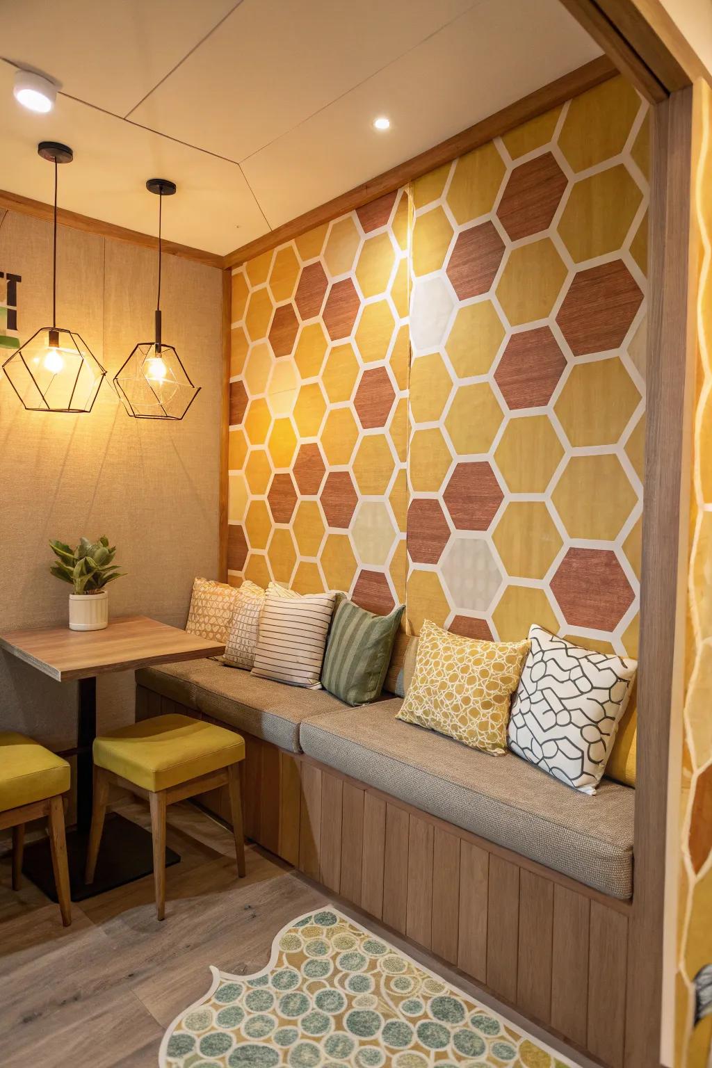 Honeycomb patterns introduce texture and charm