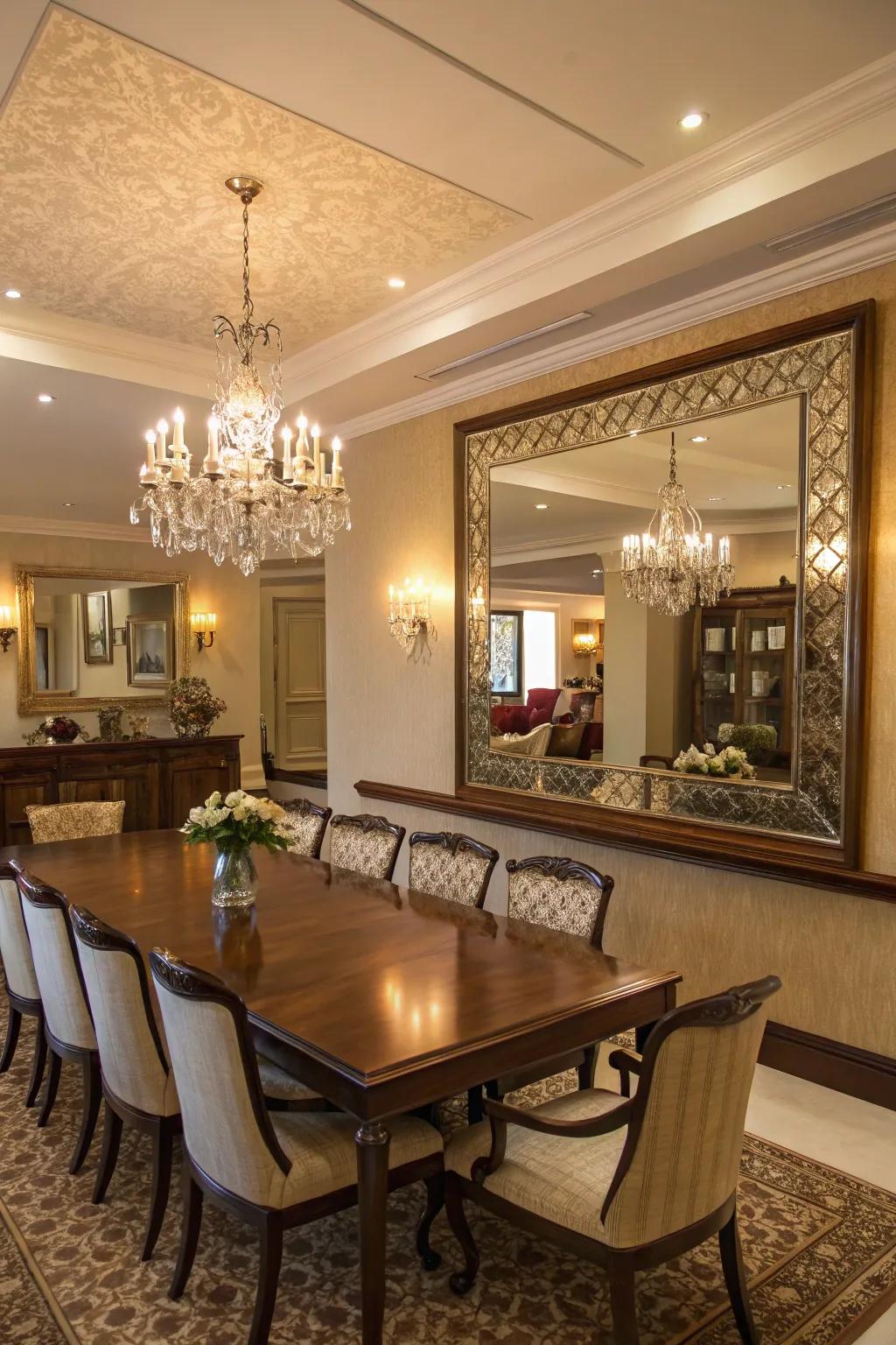 Reflective materials can create an illusion of greater space.