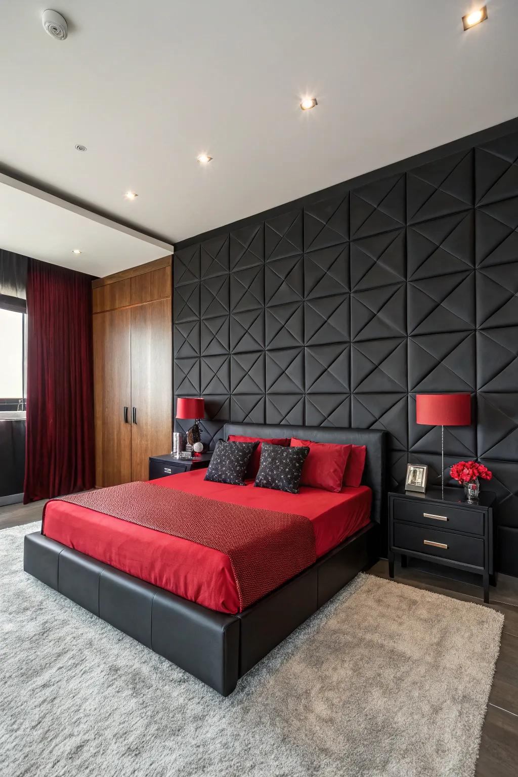 Wall panels enrich the space using texture and motion.