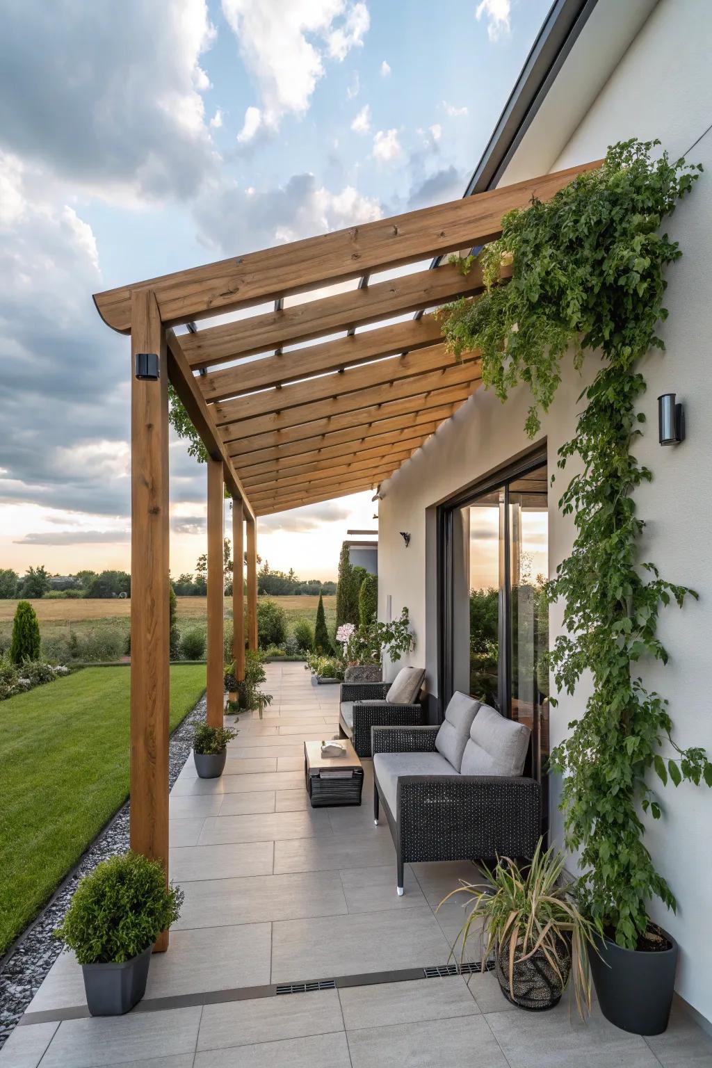 Protected spaces make contemporary porches comfortable in any weather.