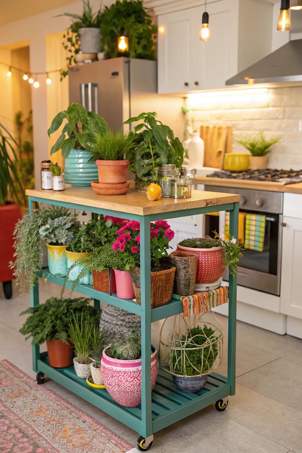 Decorations make a kitchen island better