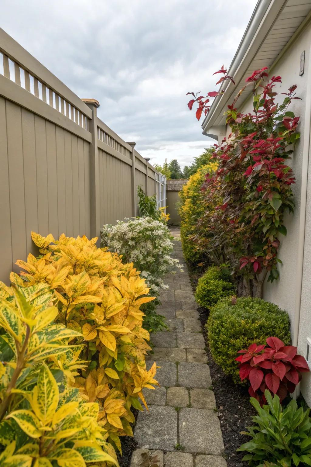 Vibrant vegetation can brighten even the dimmest locations.